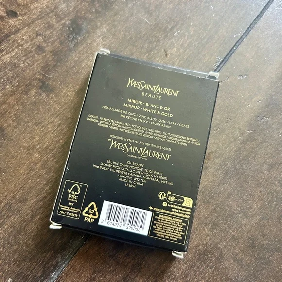 YSL Beaute Compact with Gold and White Design